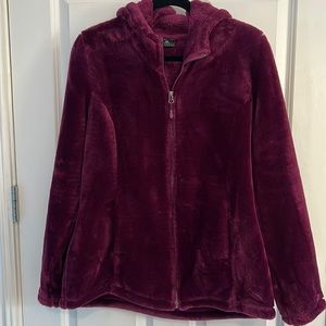 32 Degrees Women's Lux fur hooded jacket, Size Large, Cranberry